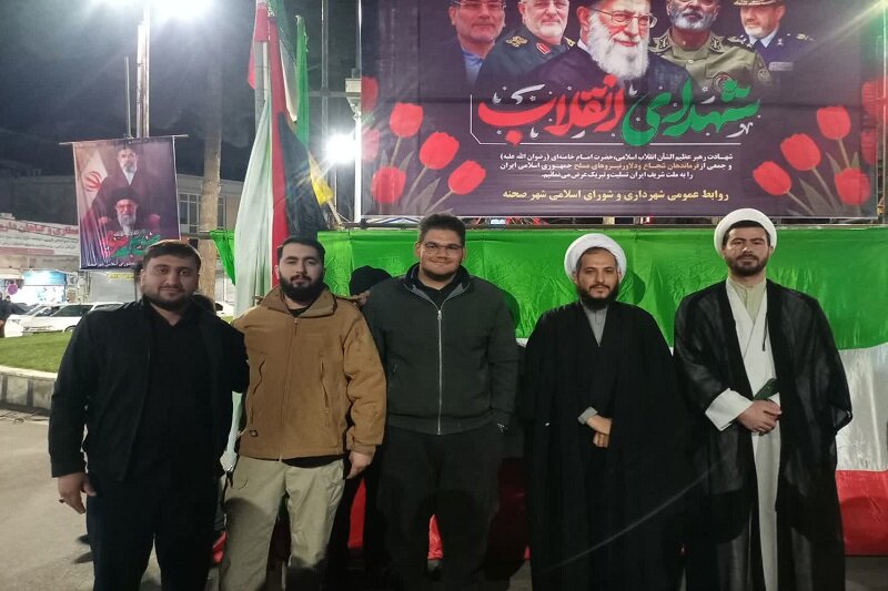 برپایی موکب و جهاد تبیین با حضور طلاب شهرستان صحنه+تصاویر