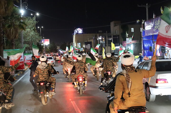 تصاویر/ رژه موتوری طلاب و روحانیون شهرستان زاهدان