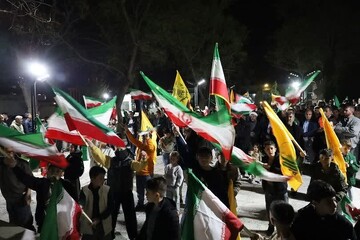 تصاویر/ نمایش اقتدار و همبستگی در شب‌های پایداری در اجتماع مردم پیرانشهر