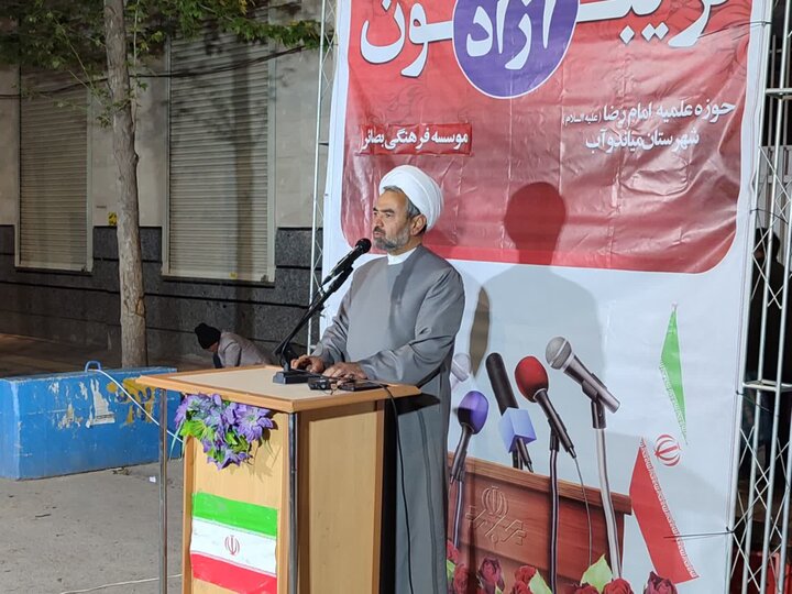 تصاویر/ تریبون آزاد مدرسه علمیه حضرت امام رضا علیه السلام شهرستان میاندوآب