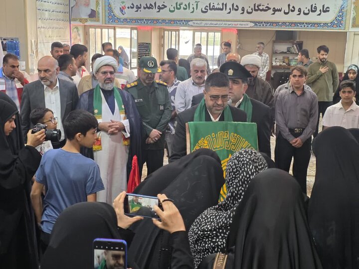 تصاویر/ خادمان امام رضا(ع) در گلزار شهدای دیلم