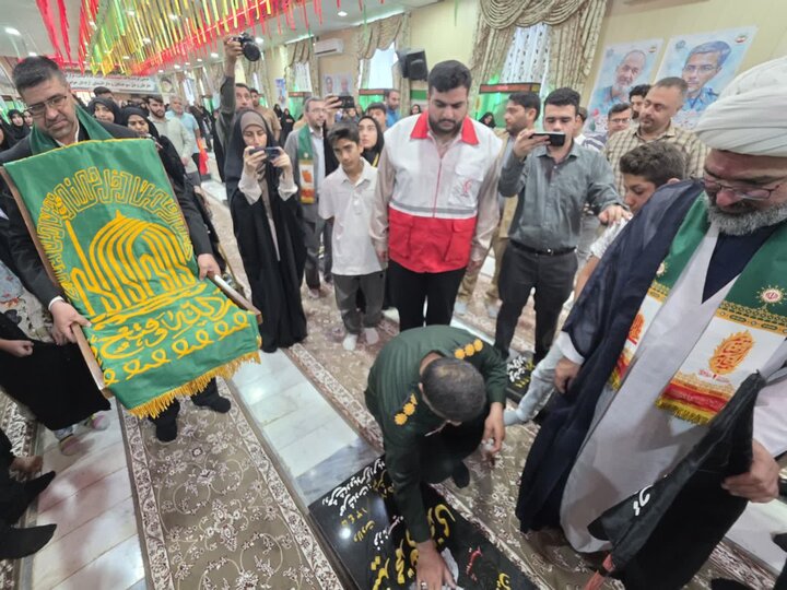 تصاویر/ خادمان امام رضا(ع) در گلزار شهدای دیلم