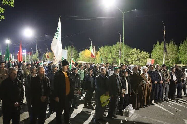 تصاویر / مردم بخش نازلو: حمایت از نیروهای مسلح تا خونخواهی رهبر شهید