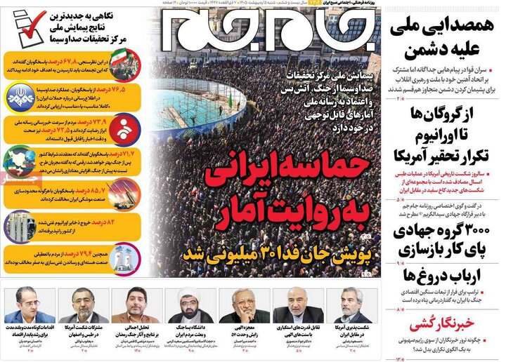 صفحه اول روزنامه‌های شنبه 5 اردیبهشت ماه