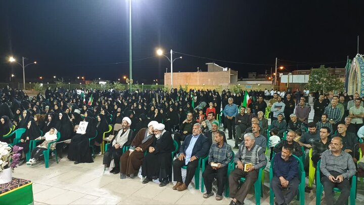 تصاویر/حضور کاروان زیر سایه خورشیددر تجمع مردمی شهر ابوزیدآباد