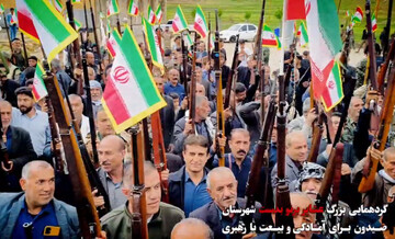 فیلم | گردهمایی عشایر برنو بدست شهرستان صیدون برای آمادگی و بیعت با رهبری