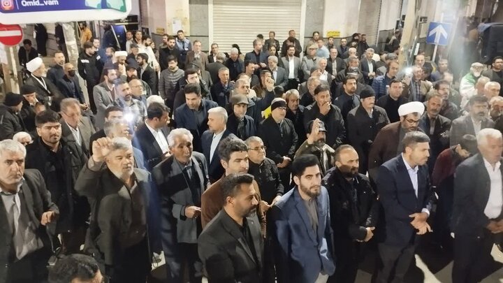 تصاویر/ پنجاه و نهمین شب متوالی مردم شهرستان میاندوآب که با حضورشان دشمن را ناامید کردند