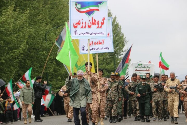 تصاویر/ رزمایش سراسری «جان‌فدایان امام رضایی برای ایران» در خوی