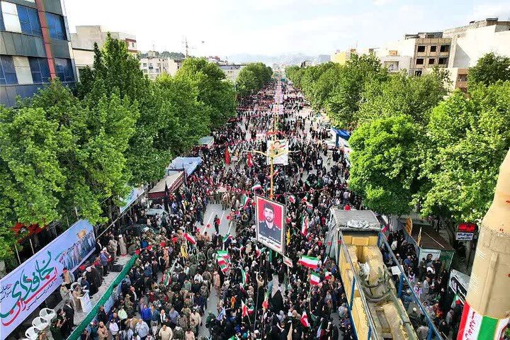 تصاویر هوایی از جمعیت خیره کننده جانفدایانِ خرم آبادی
