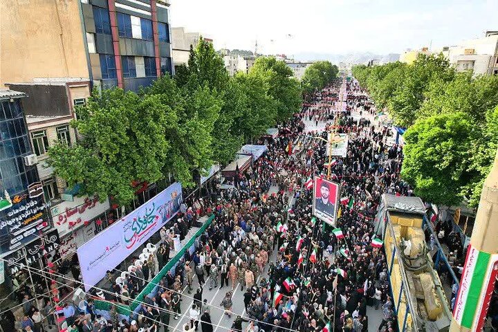 تصاویر هوایی از جمعیت خیره کننده جانفدایانِ خرم آبادی