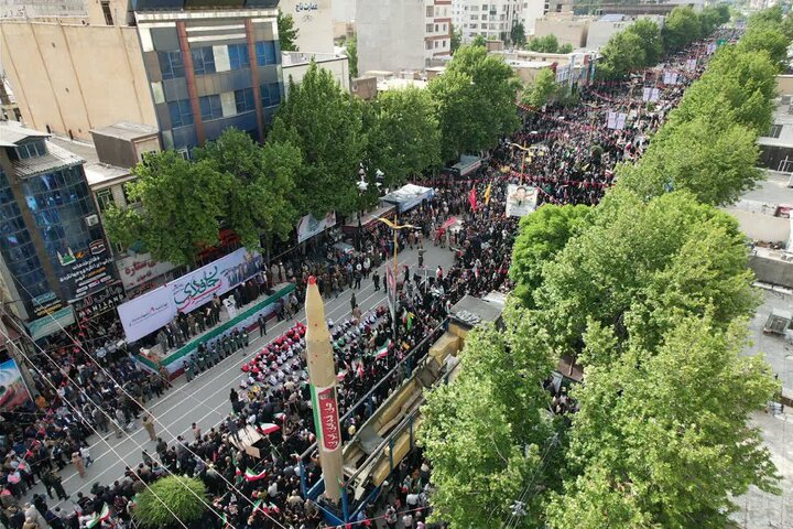 تصاویر هوایی از جمعیت خیره کننده جانفدایانِ خرم آبادی