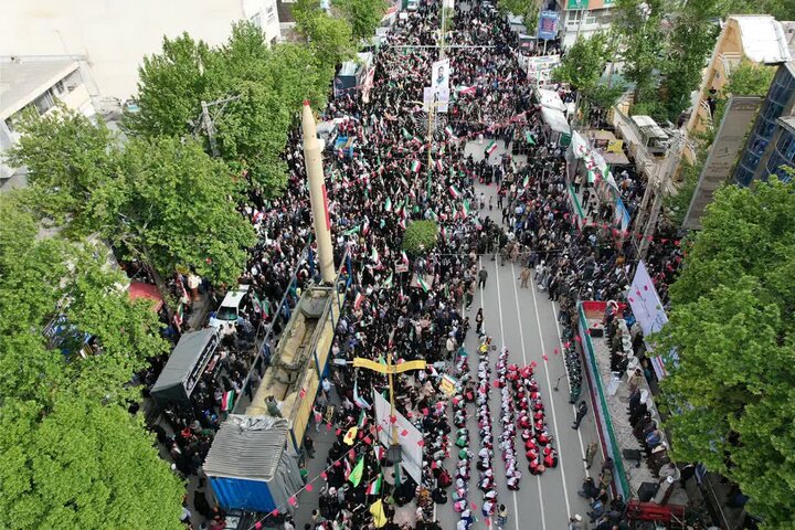 تصاویر هوایی از جمعیت خیره کننده جانفدایانِ خرم آبادی