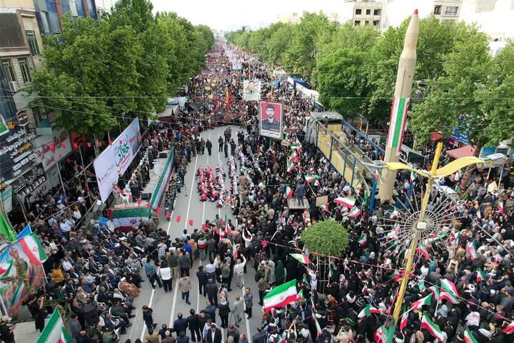 تصاویر هوایی از جمعیت خیره کننده جانفدایانِ خرم آبادی