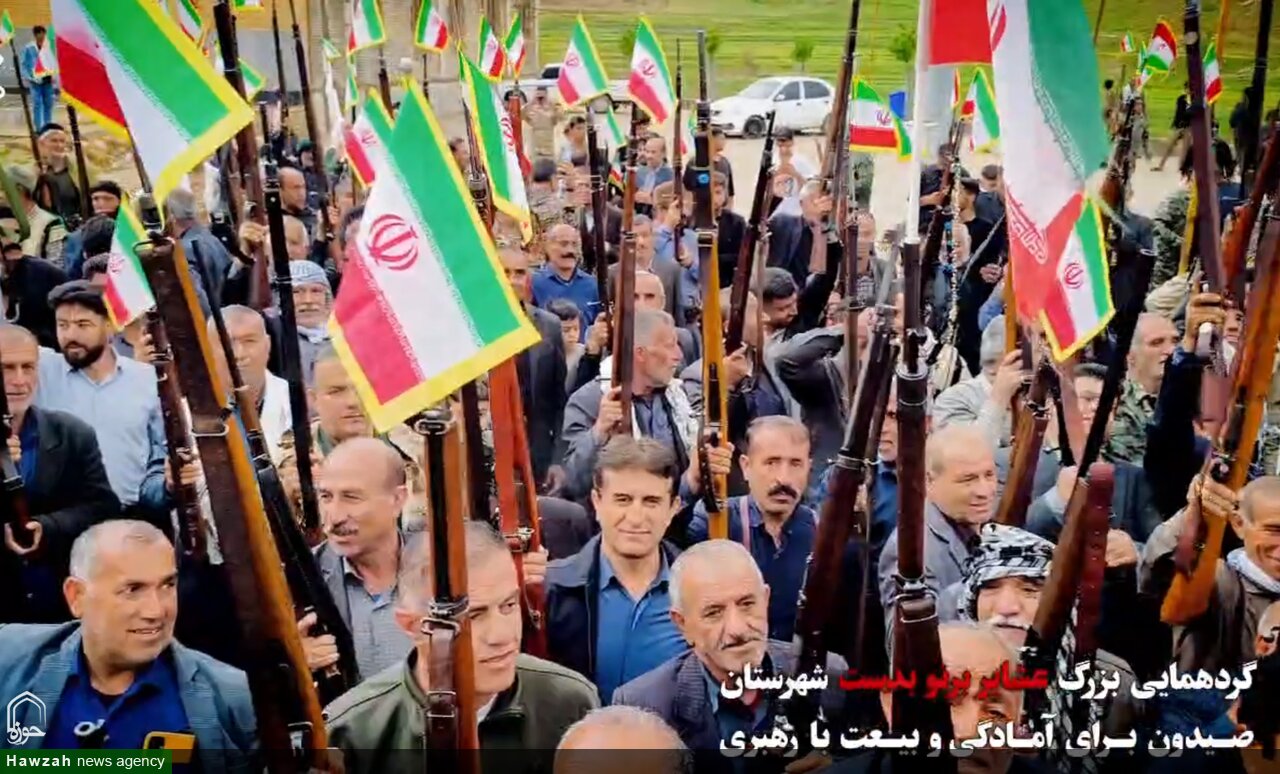 فیلم | گردهمایی عشایر برنو بدست شهرستان صیدون برای آمادگی و بیعت با رهبری