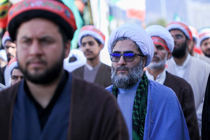 تصاویر| حضور روحانیون و طلاب در رزمایش جانفدا ایران در بیرجند