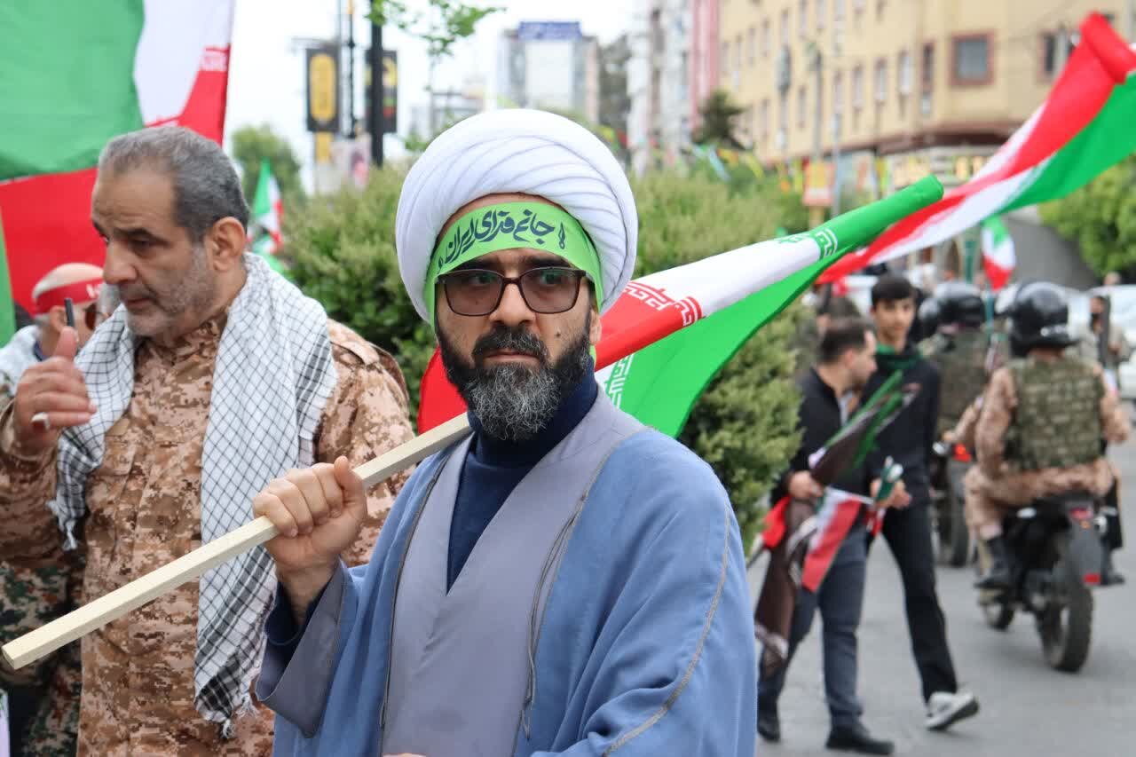 تصاویر/ حضور روحانیون شهرستان بابل در رزمایش اقتدار جان فدای ایران امام رضایی