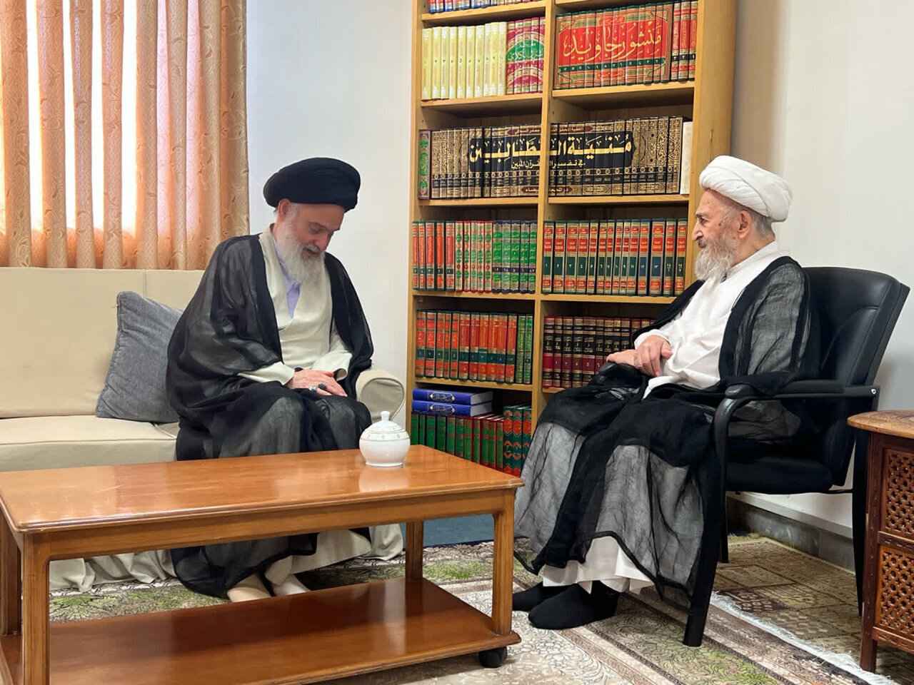 Ayatullah Hosseini Bushehri bertemu dengan Ayatullah Agung Subhani