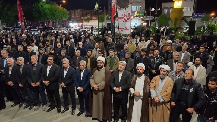 تصاویر/ میدان اصلی شهرستان چایپاره؛ صحنه شصت و سومین تجمع حماسی در دفاع از نیروهای مسلح