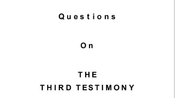 Questions on The Third Testimony