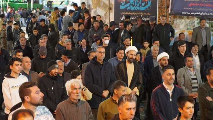 تصاویر/ شصت و پنجمین حضور متوالی مردم چالدران در حمایت از نظام