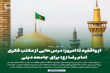 عکس نوشت| از واقفیه تا امروز؛ درس‌هایی از مکتب فکری امام رضا (ع) برای جامعه دینی