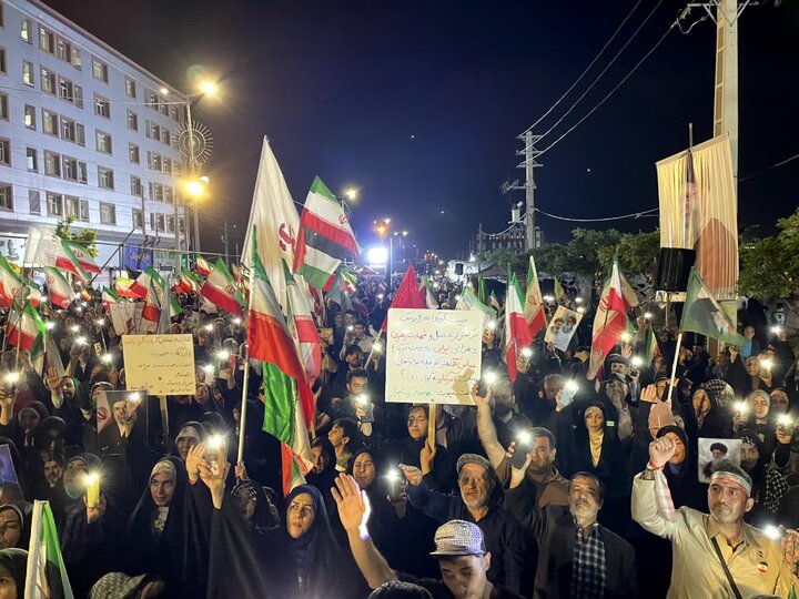 تصاویر؛ ۶۹ شب اهتزاز پرچم اقتدار ایران توسط مردم ملارد