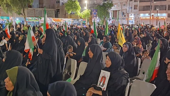 اجتماع شبانه مردم جم در موج هفتاد و یکم حضور ملت مبعوث