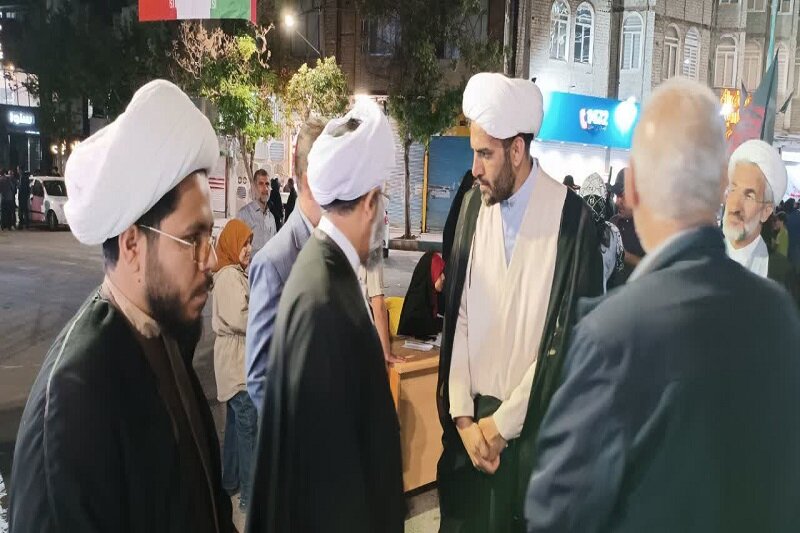 بازدید امام جمعه کنگاور از موکب تبیینی «زندگی با آیه‌ها»+عکس