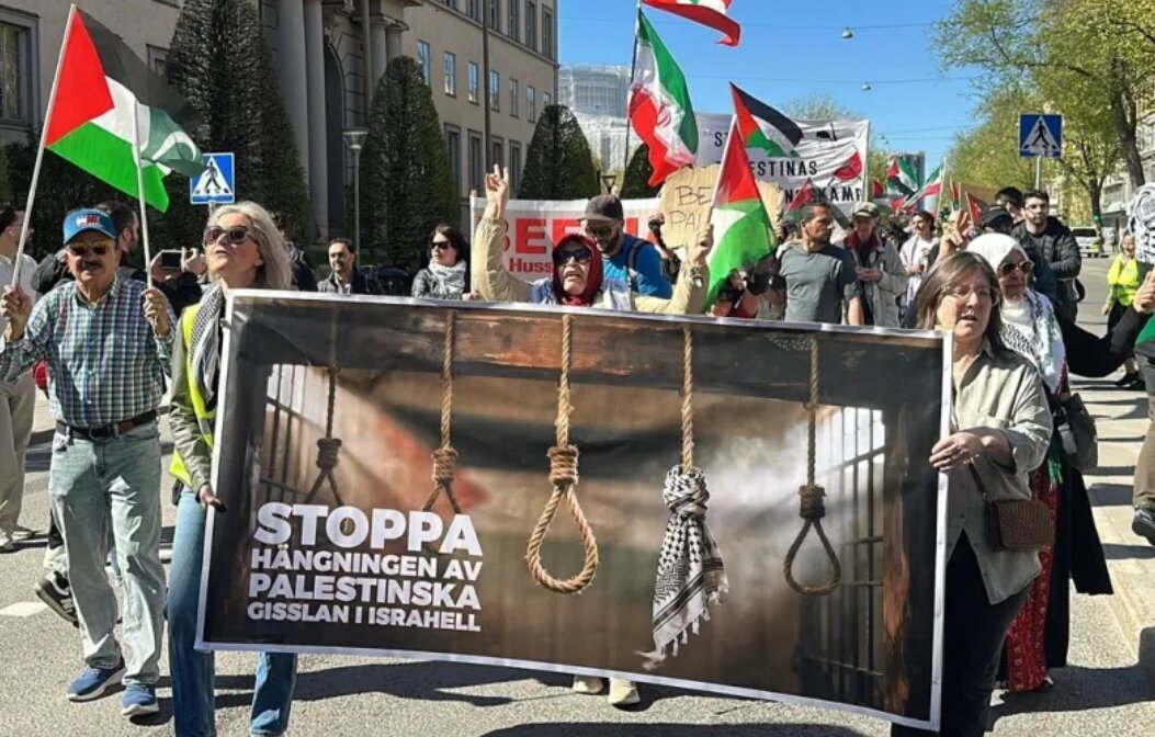 Manifestation à Stockholm contre les crimes d’Israël à Gaza et au Liban