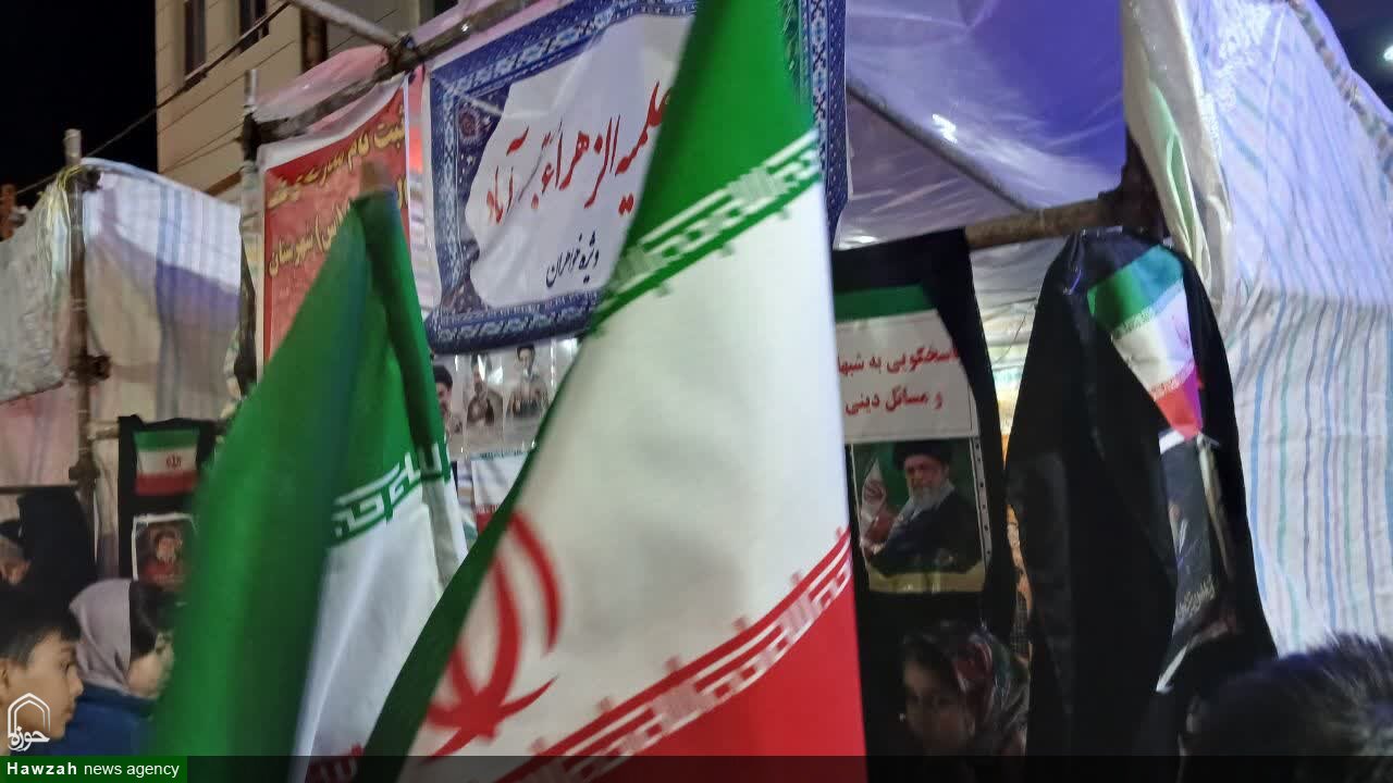 فعالیتهای متنوع فرهنگی و تبلیغی موکب مدرسه علمیه الزهرا(س) بستان آباد در تجمعات شبانه + عکس