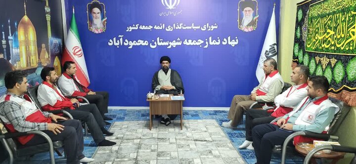دیدارهای امروز امام جمعه محمودآباد با گروه فرهنگی موکب اخت الرضا {ع} و اعضای جمعیت هلال احمر