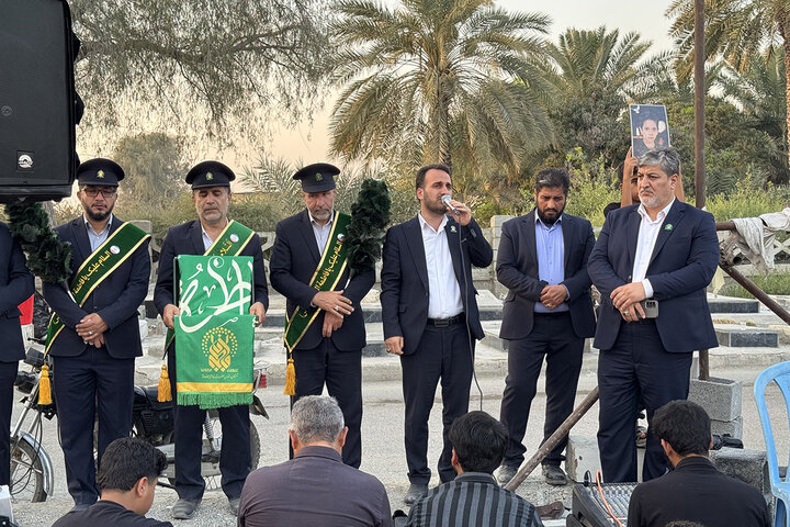 حضور خادمان حرم بانوی کرامت در مقتل شهدای مدرسه شجره طیبه میناب