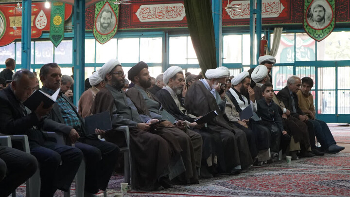 تصاویر/ حضور جمعی از مسئولان نهادهای حوزوی در مراسم چهلمین روز شهادت شهیدان مهدور
