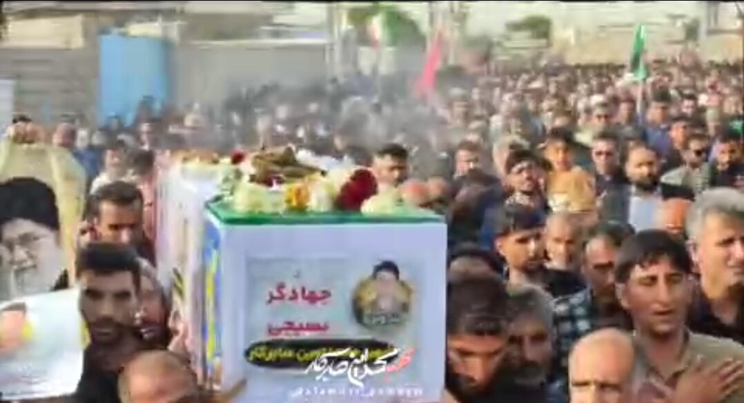 فیلم| تشییع شهید جهادگر بسیجی در بردخون