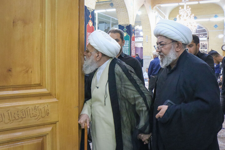 تصاویر/ زیارت آیت الله علی کریمی جهرمی در آستان مقدس حرم حضرت موسی مبرقع علیه‌السلام