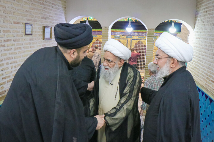 تصاویر/ زیارت آیت الله علی کریمی جهرمی در آستان مقدس حرم حضرت موسی مبرقع علیه‌السلام
