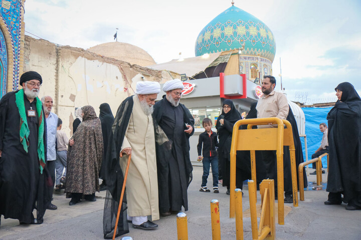 تصاویر/ زیارت آیت الله علی کریمی جهرمی در آستان مقدس حرم حضرت موسی مبرقع علیه‌السلام