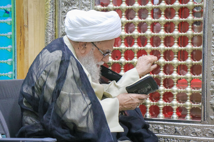 تصاویر/ زیارت آیت الله علی کریمی جهرمی در آستان مقدس حرم حضرت موسی مبرقع علیه‌السلام
