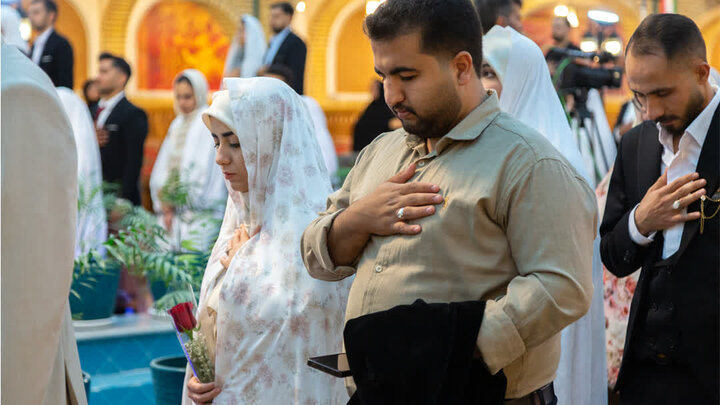 تصاویر/ برگزاری مراسم ازدواج صد زوج جوان آران و بیدگلی
