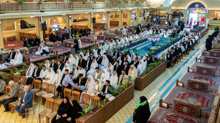تصاویر/ برگزاری مراسم ازدواج صد زوج جوان آران و بیدگلی