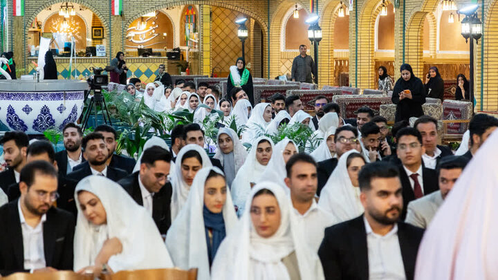 تصاویر/ برگزاری مراسم ازدواج صد زوج جوان آران و بیدگلی