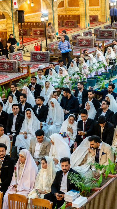 تصاویر/ برگزاری مراسم ازدواج صد زوج جوان آران و بیدگلی
