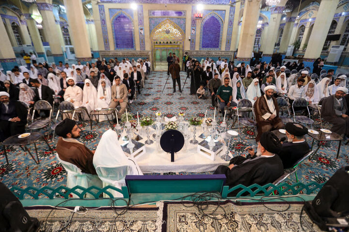 تصاویر/ جشن ازدواج طلبگی با حضور زوج‌های طلبه برادر و خواهر حوزه علمیه استان یزد برگزار شد