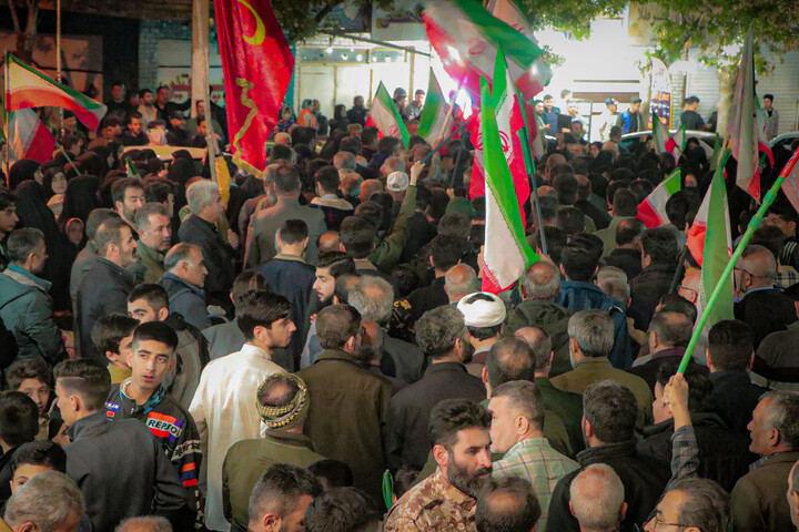 تصاویر/ وداع باشکوه مردم بهار با پیکر سرگرد پاسدار شهید نادر حمیدیان