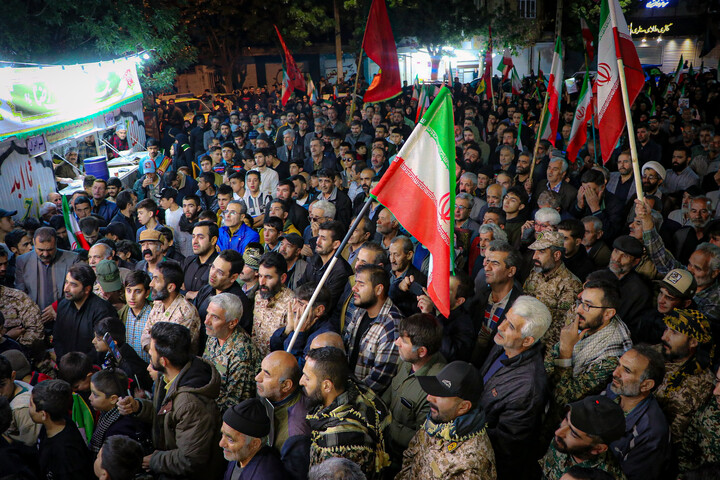 تصاویر/ وداع باشکوه مردم بهار با پیکر سرگرد پاسدار شهید نادر حمیدیان