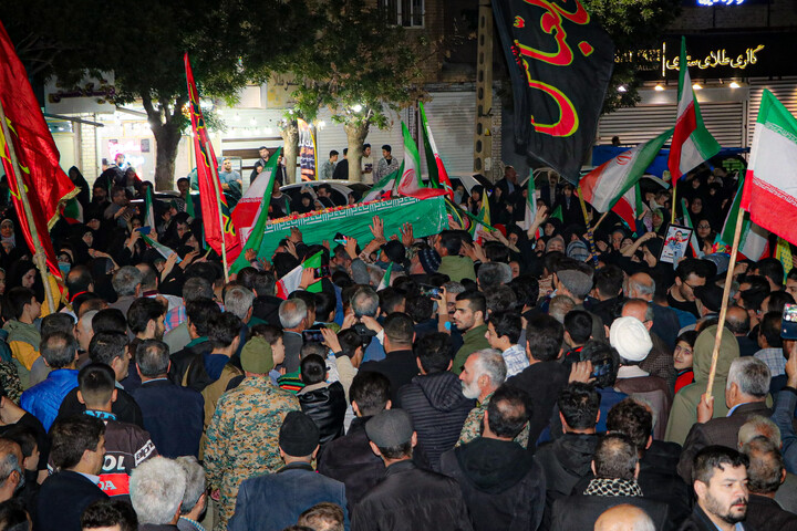تصاویر/ وداع باشکوه مردم بهار با پیکر سرگرد پاسدار شهید نادر حمیدیان