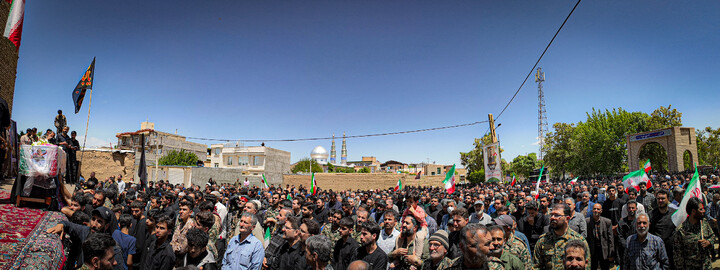 تصاویر/ تشییع پرشور پیکر مطهر شهید نادر حمیدیان در روستای شهیدپرور گنج تپه