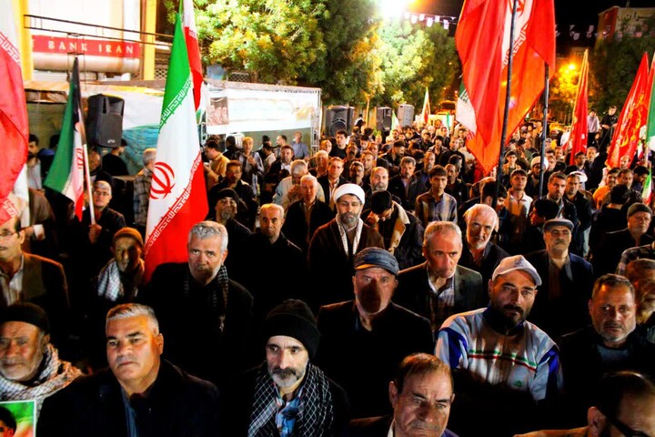 تصاویر/ اجتماع بزرگ مردم خرمدره در دفاع از انقلاب و کشور