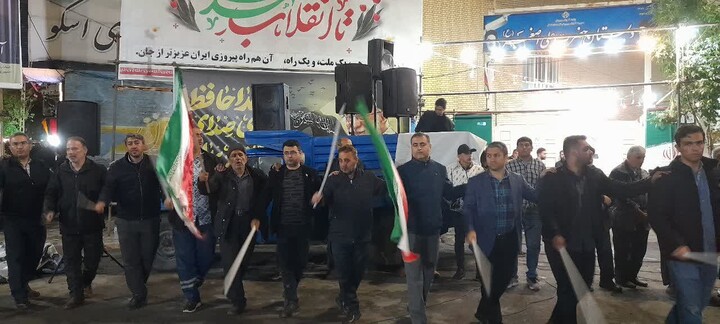 تصاویر/ هشتاد و یکمین شب حماسه حضور اسکوی ها در خیابان‌ها و میدان‌های شهر