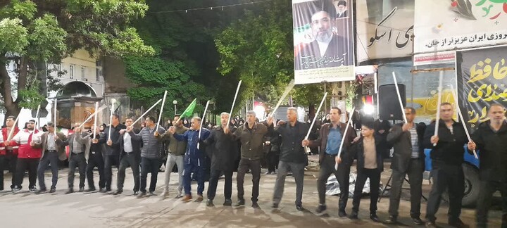 تصاویر/ هشتاد و یکمین شب حماسه حضور اسکوی ها در خیابان‌ها و میدان‌های شهر